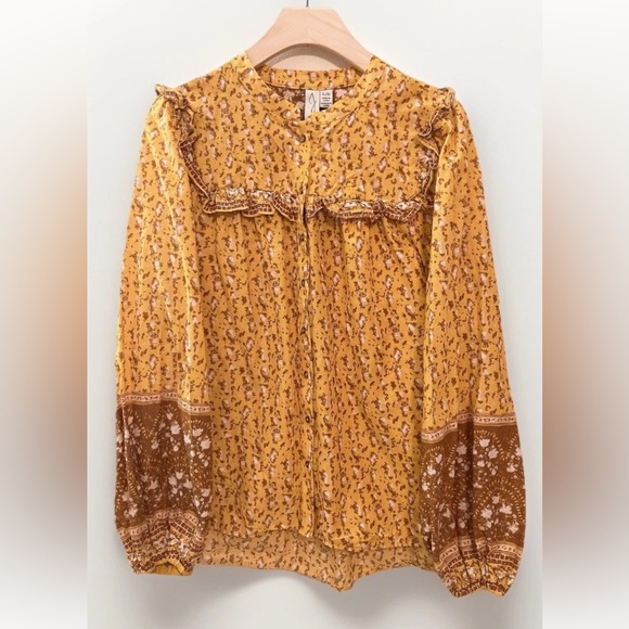 JOIE Nordstrom Floral Button Down Peasant Top Balloon Sleeve Large - Picture 2 of 10